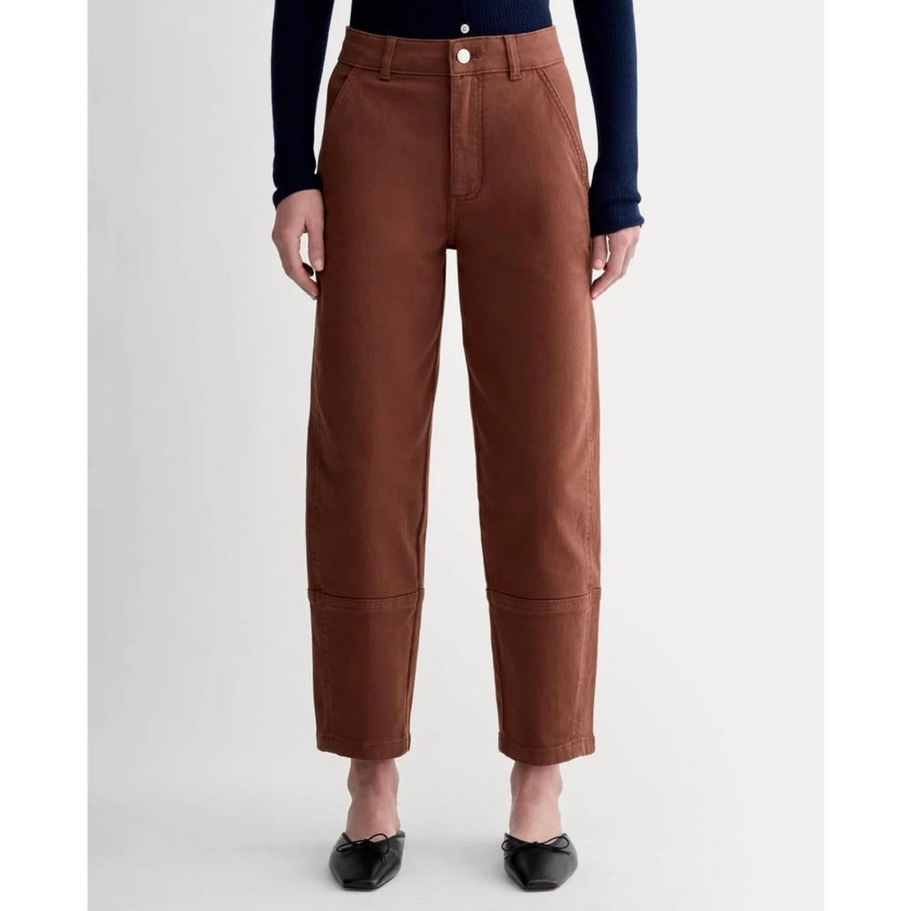 Everlane The Utility Barrel Pant Rosewood Brown Organic Cotton High Rise Size 4R